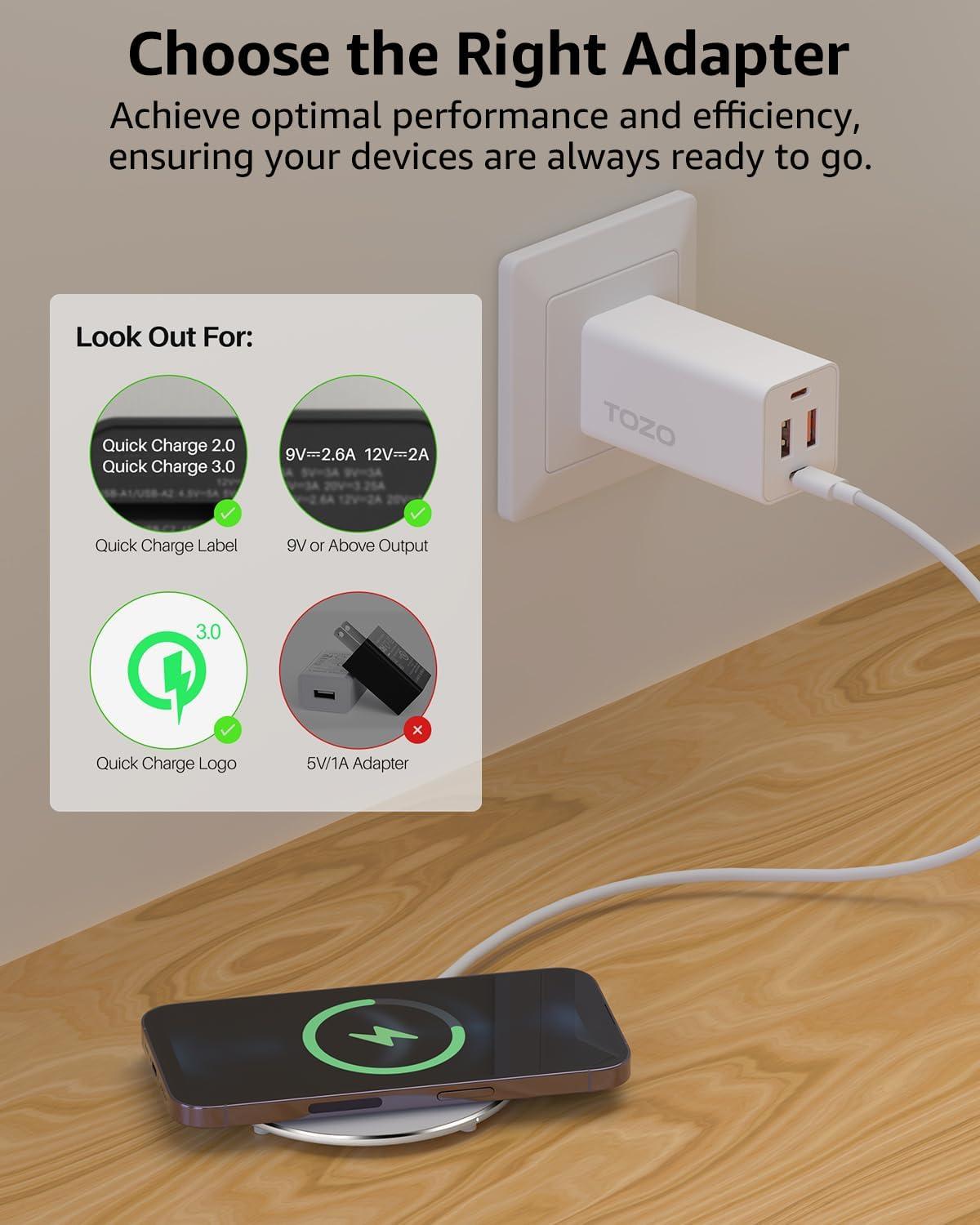 imageTOZO 2025 New AntiSlip Wireless Charger 15W Max Fast Wireless Charging Pad Compatible with iPhone 171616 Plus16 Pro Max 151413SE Series Samsung Galaxy S25S24S23 Series SilverSilver