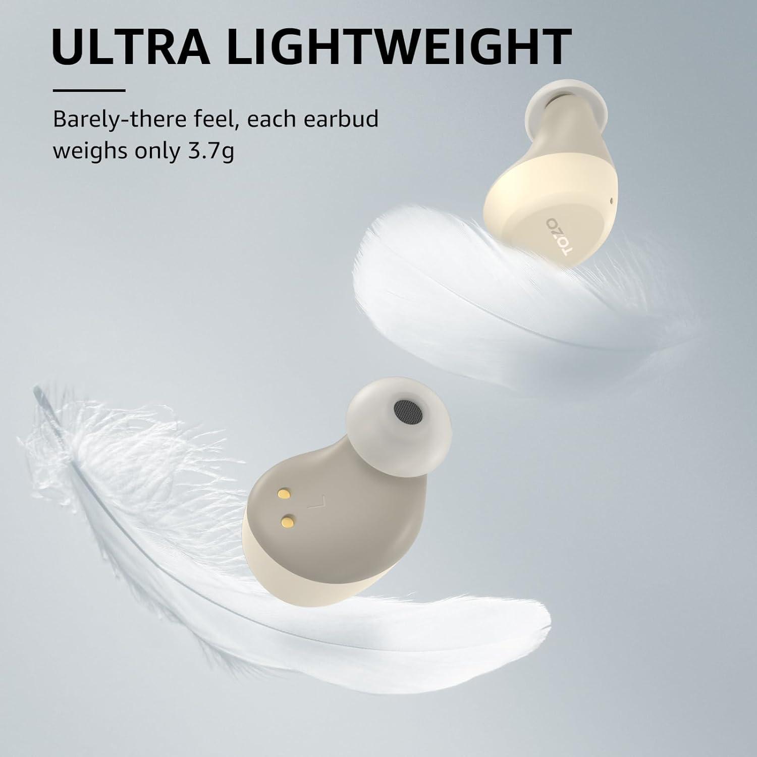 imageTOZO A1 Wireless Earbuds Bluetooth 53 Light Weight in Ear IPX5 Waterproof Headphones 2 Mic for AI Calls Immersive Premium Sound Bass Headset with Charging Case 32 Presets EQ Customization via AppLight Khaki