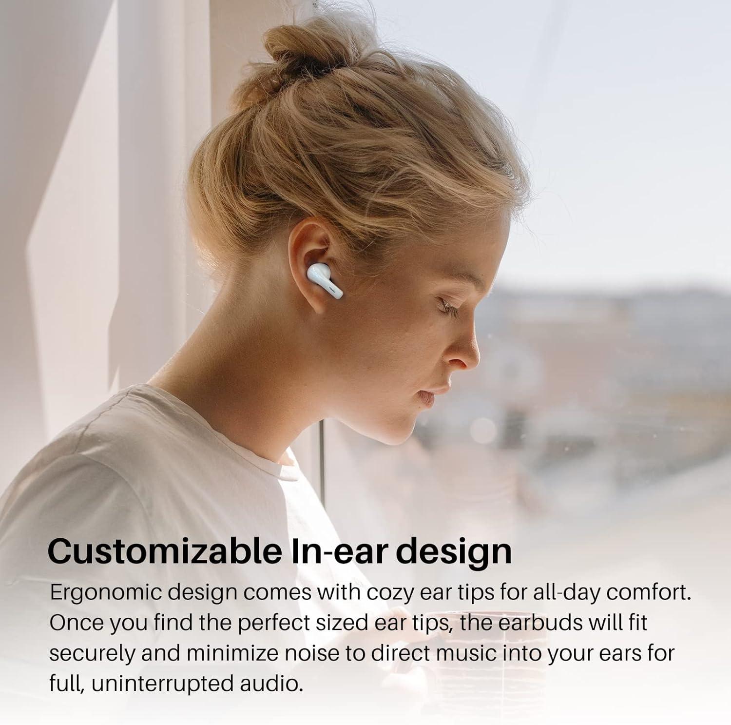 imageTOZO A2 Mini Wireless Earbuds Bluetooth 53 in Ear LightWeight Headphones Builtin Microphone IPX5 Waterproof Immersive Premium Sound Long Distance Connection Headset with Charging Case BlackWhite