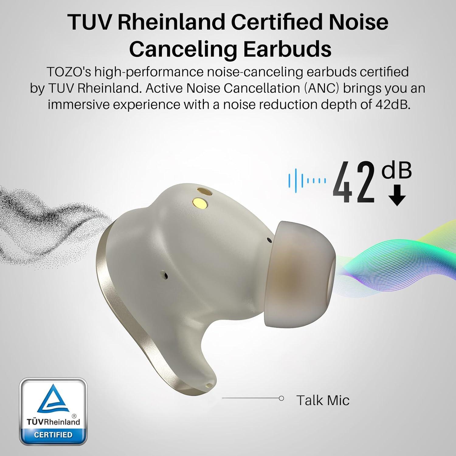 imageTOZO Golden X1 Wireless Earbuds Balanced Armature Driver and Hybrid Dynamic Driver Bluetooth Headphones OrigX Pro LDAC ampamp HiRes Audio Wireless Noise Cancellation Headset Galaxy BlueBlackChampagne
