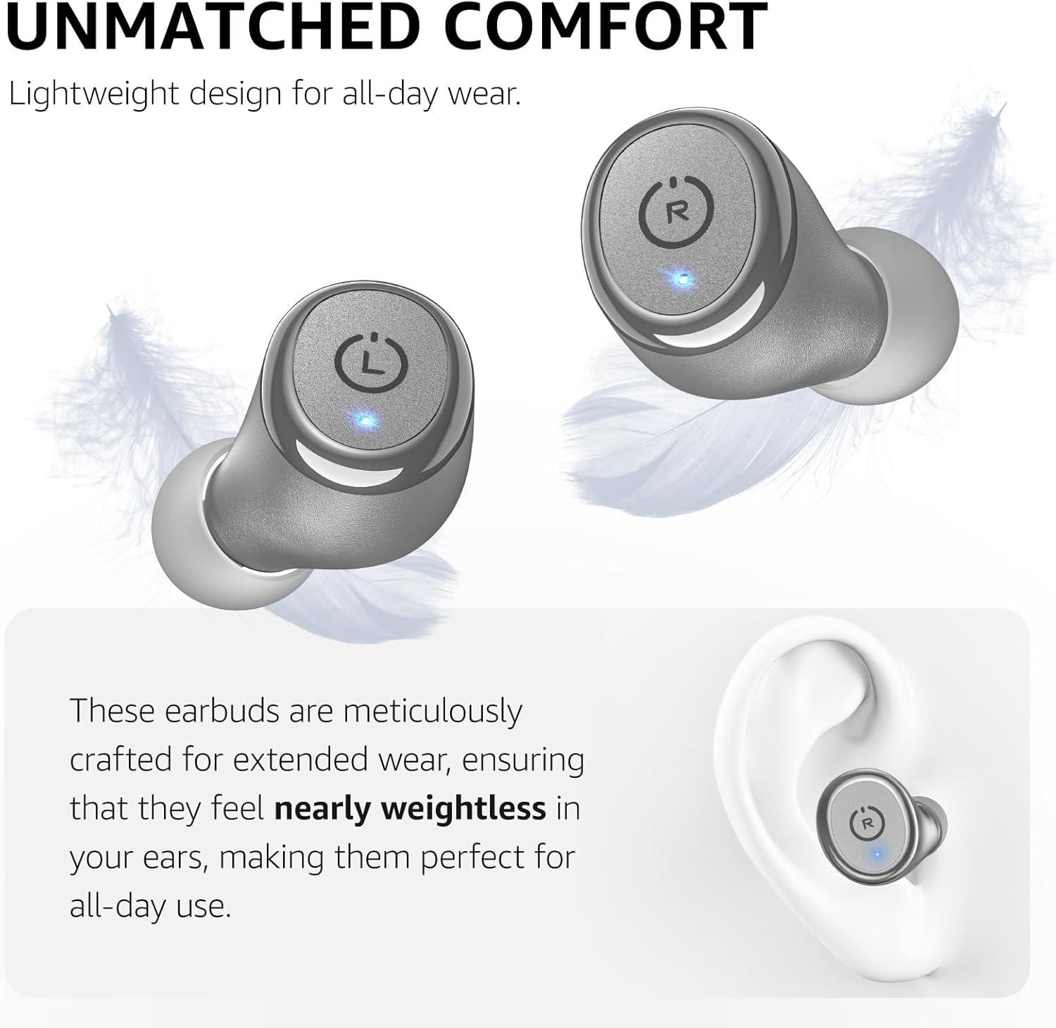 imageTOZO T10 Wireless Earbuds Bluetooth 53 Headphones App Customize EQ Ergonomic Design 55H Playtime Wireless Charging Case IPX8 Waterproof Sound inEar Headset New VersionMatte Gray
