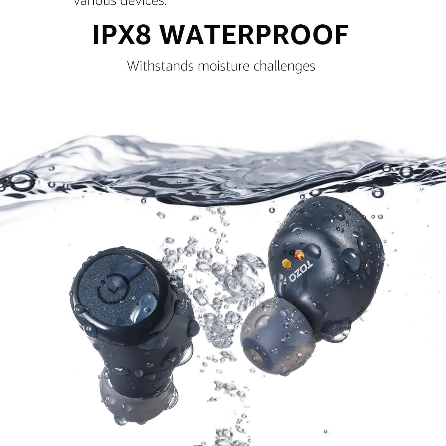 imageTOZO T10 Wireless Earbuds Bluetooth 53 Headphones App Customize EQ Ergonomic Design 55H Playtime Wireless Charging Case IPX8 Waterproof Sound inEar Headset New VersionMatte Blue