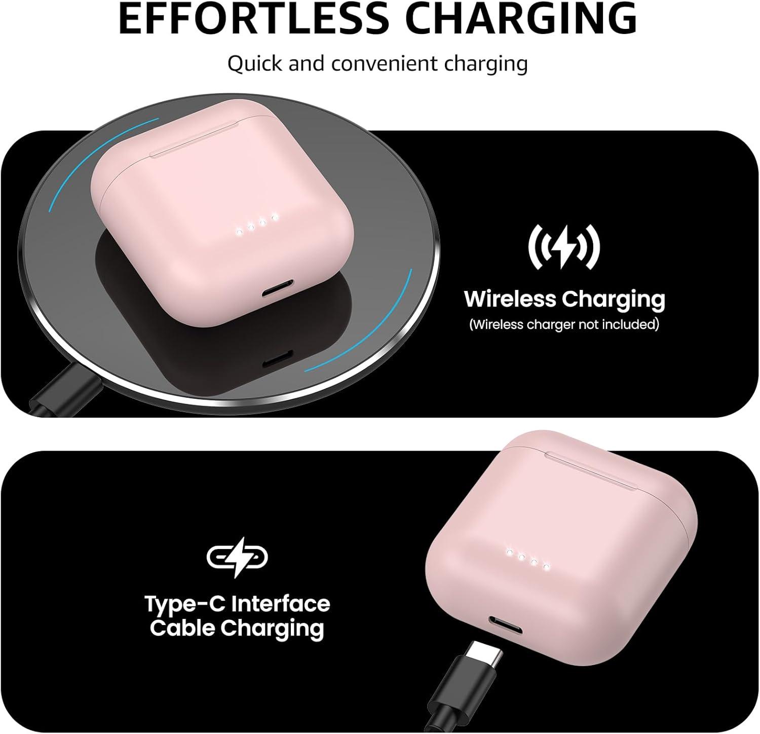 imageTOZO T6 Wireless Earbuds Bluetooth Ear Buds Stereo Sound in Ear Headphones 50 Hours Playtime AI Clear Call Wireless Charging Case APP Customizable EQs IPX8 Waterproof EarphonesPink