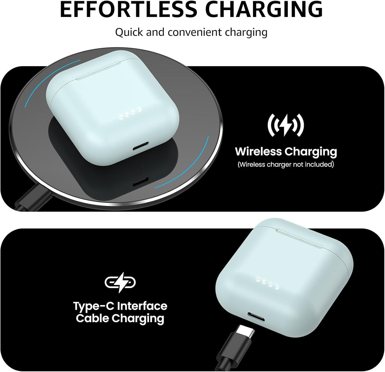 imageTOZO T6 Wireless Earbuds Bluetooth Ear Buds Stereo Sound in Ear Headphones 50 Hours Playtime AI Clear Call Wireless Charging Case APP Customizable EQs IPX8 Waterproof EarphonesBlue