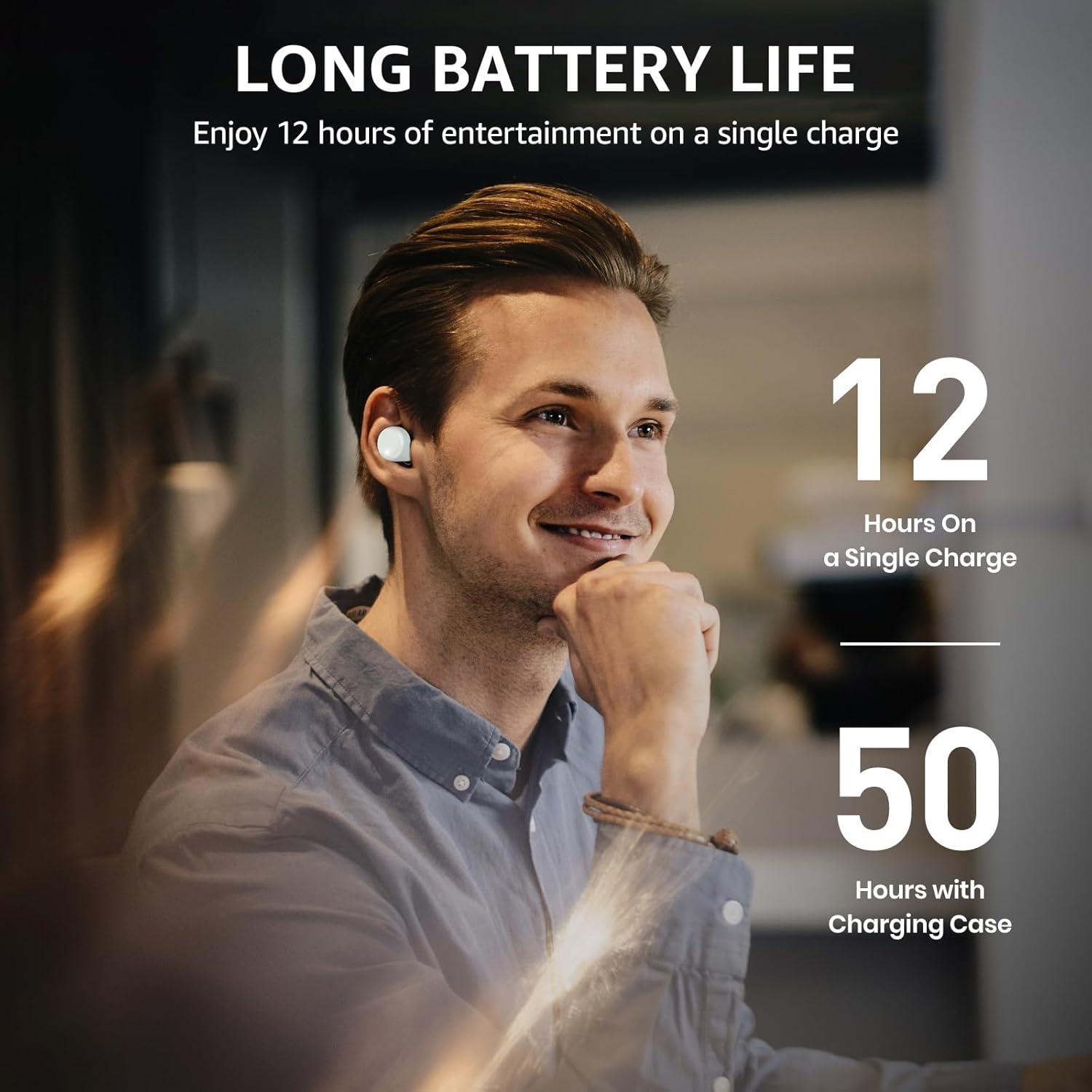 imageTOZO T6 Wireless Earbuds Bluetooth Ear Buds Stereo Sound in Ear Headphones 50 Hours Playtime AI Clear Call Wireless Charging Case APP Customizable EQs IPX8 Waterproof EarphonesBlue