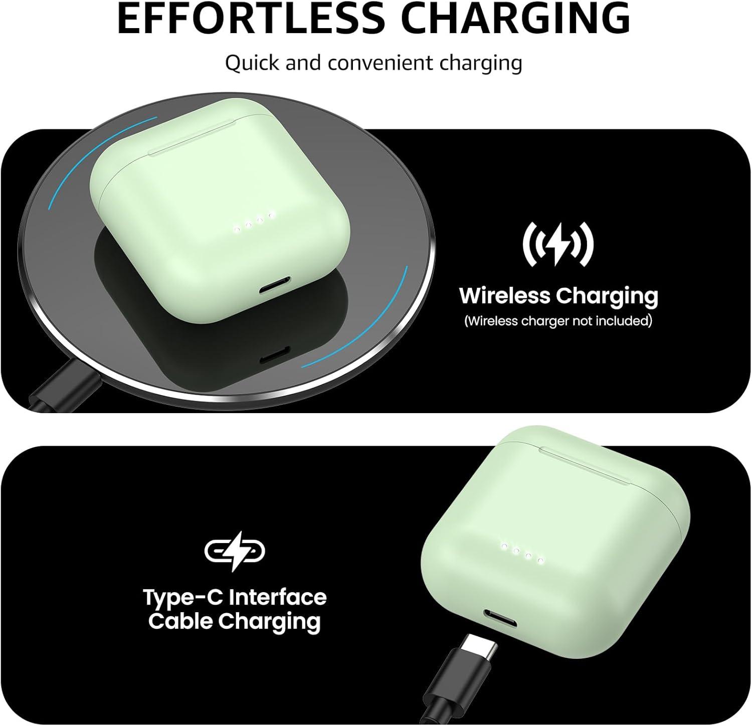 imageTOZO T6 Wireless Earbuds Bluetooth Ear Buds Stereo Sound in Ear Headphones 50 Hours Playtime AI Clear Call Wireless Charging Case APP Customizable EQs IPX8 Waterproof EarphonesGreen
