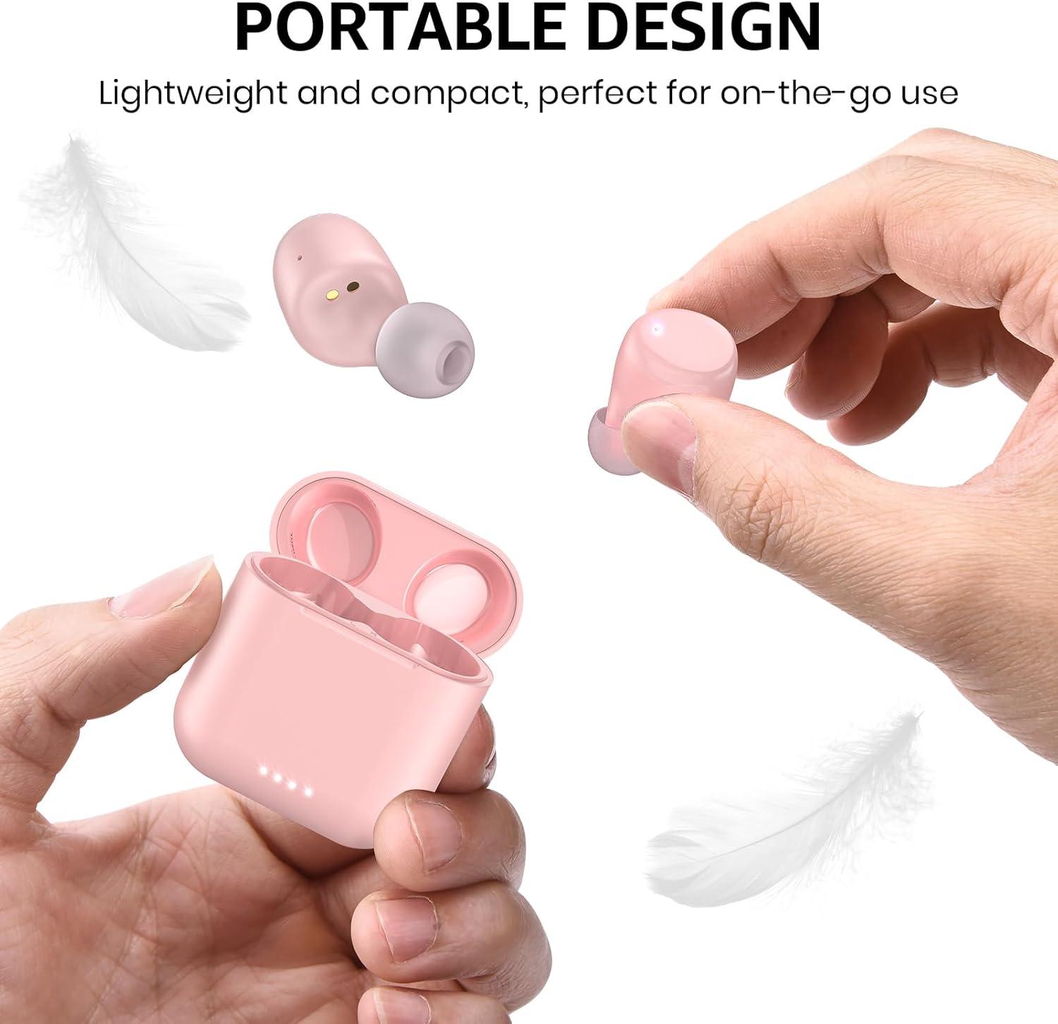 imageTOZO T6 Wireless Earbuds Bluetooth Ear Buds Stereo Sound in Ear Headphones 50 Hours Playtime AI Clear Call Wireless Charging Case APP Customizable EQs IPX8 Waterproof EarphonesPink