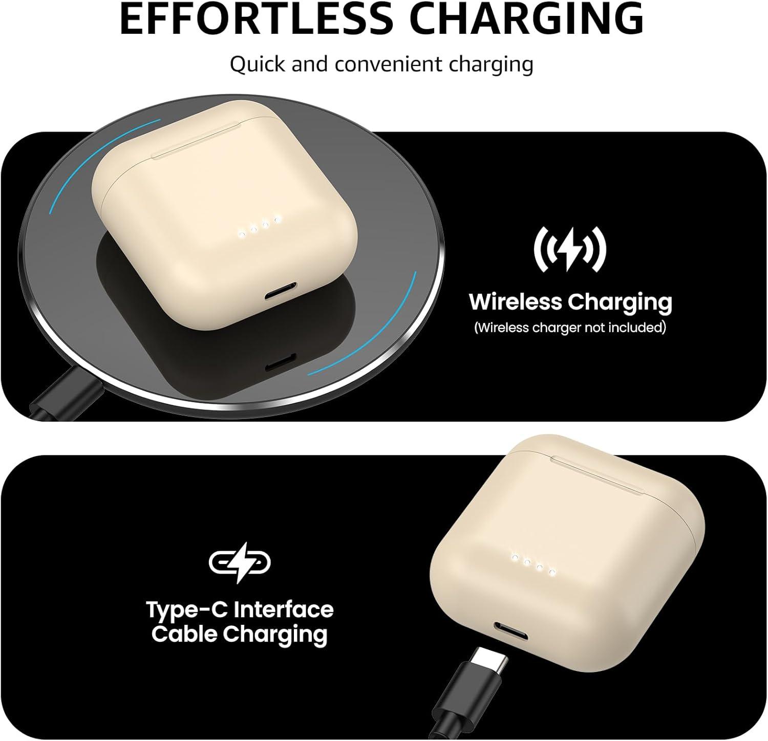 imageTOZO T6 Wireless Earbuds Bluetooth Ear Buds Stereo Sound in Ear Headphones 50 Hours Playtime AI Clear Call Wireless Charging Case APP Customizable EQs IPX8 Waterproof EarphonesChampagne