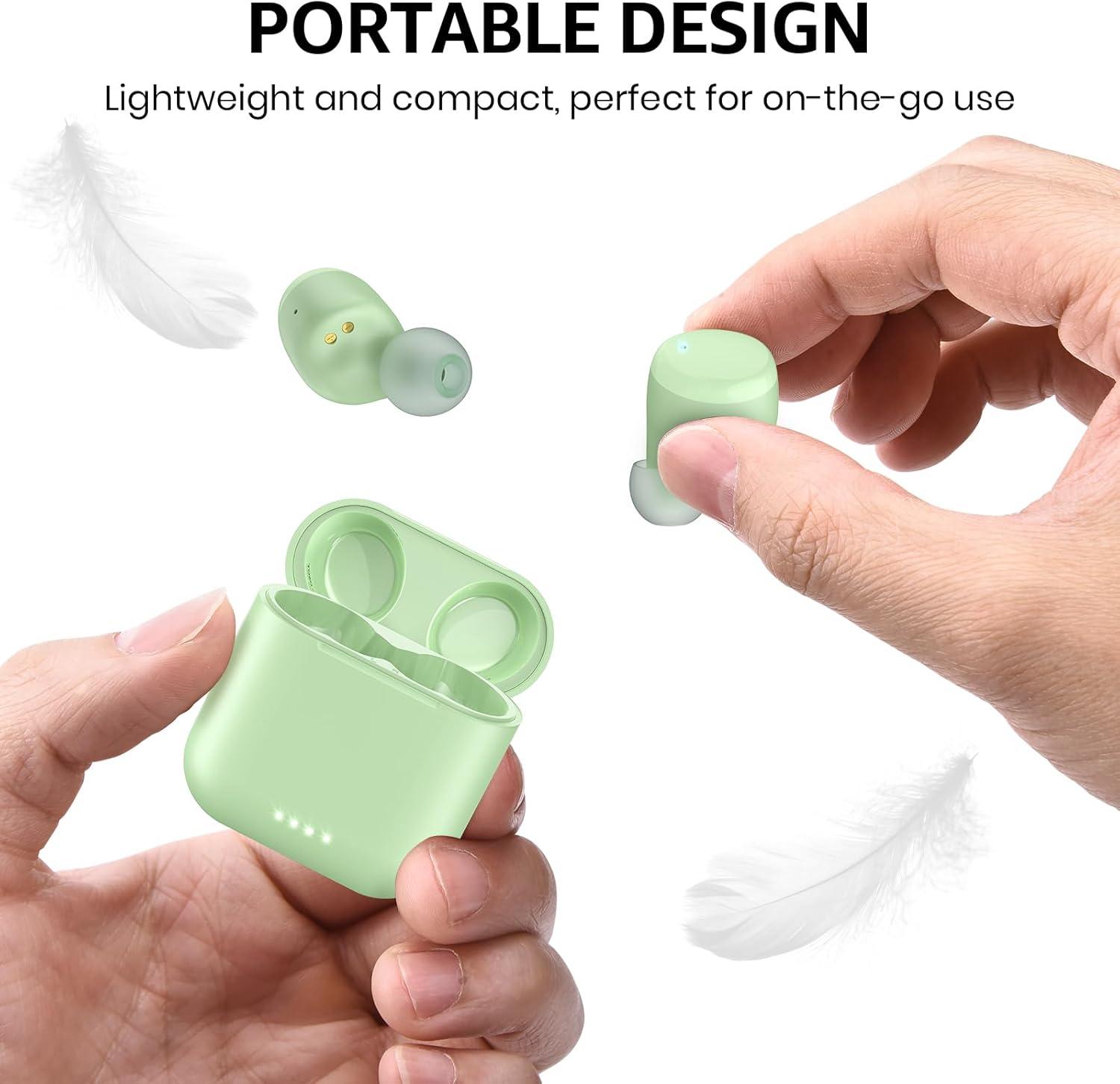 imageTOZO T6 Wireless Earbuds Bluetooth Ear Buds Stereo Sound in Ear Headphones 50 Hours Playtime AI Clear Call Wireless Charging Case APP Customizable EQs IPX8 Waterproof EarphonesGreen