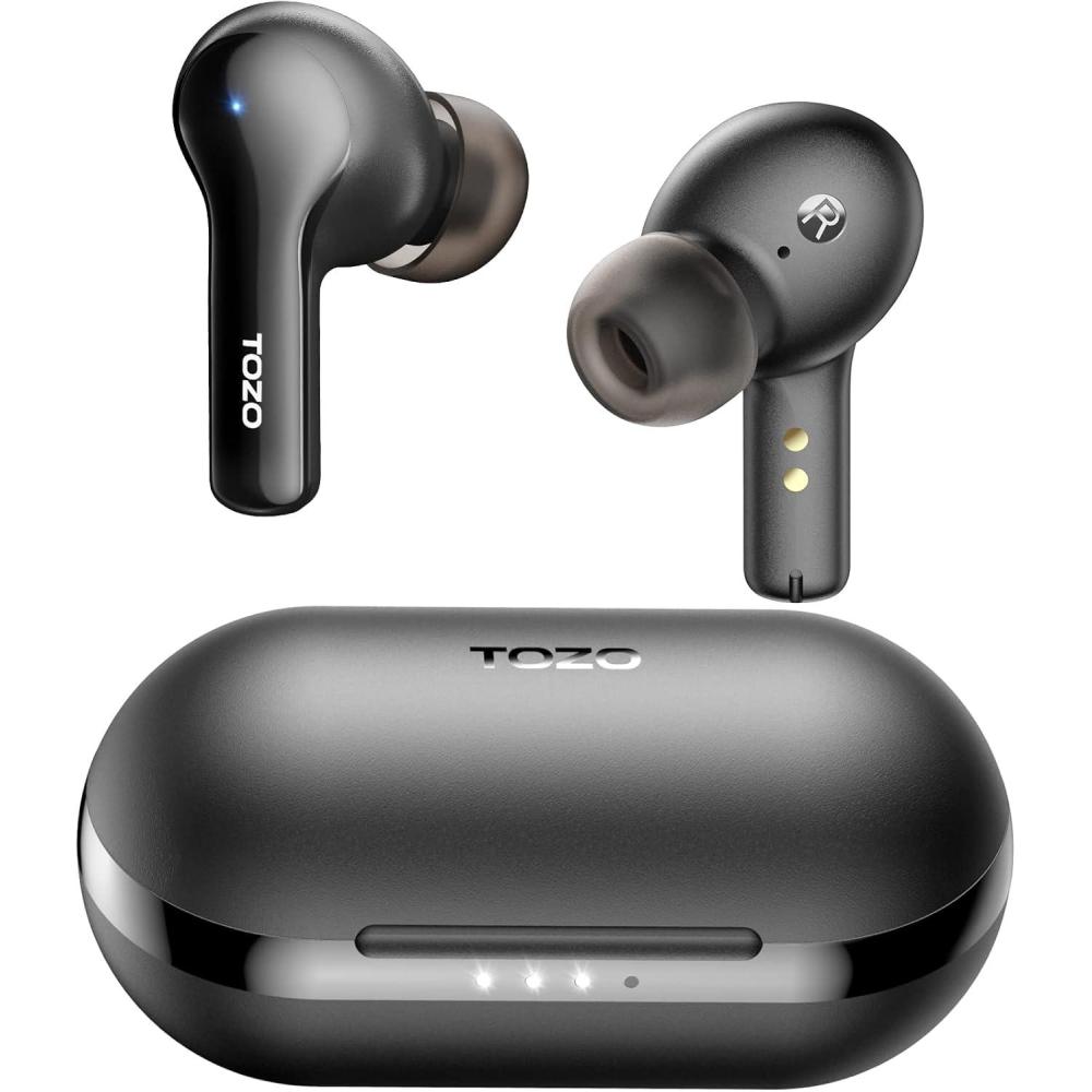imageTOZO A2 Mini Wireless Earbuds Bluetooth 53 in Ear LightWeight Headphones Builtin Microphone IPX5 Waterproof Immersive Premium Sound Long Distance Connection Headset with Charging Case BlackBlack
