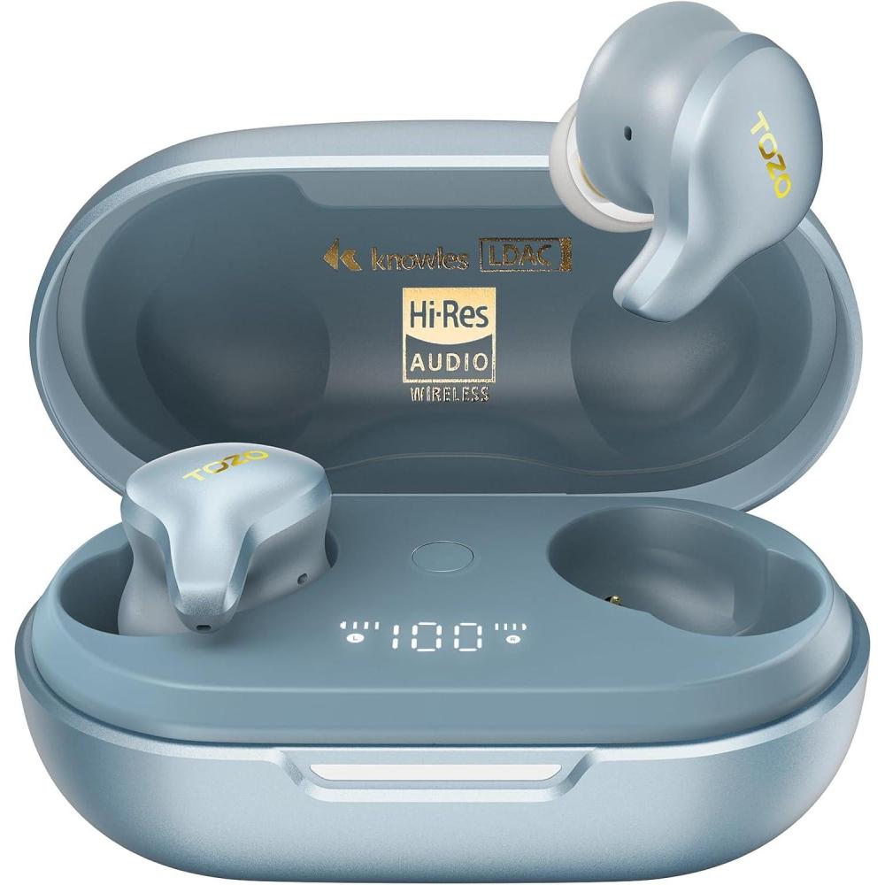 imageTOZO Golden X1 Wireless Earbuds Balanced Armature Driver and Hybrid Dynamic Driver Bluetooth Headphones OrigX Pro LDAC ampamp HiRes Audio Wireless Noise Cancellation Headset Galaxy BlueBlackBlue
