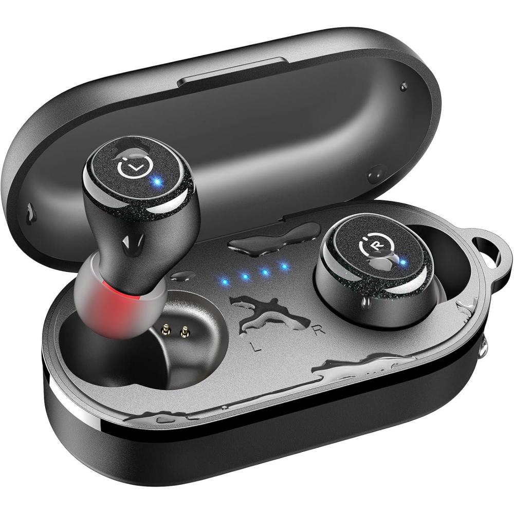 imageTOZO T10 Wireless Earbuds Bluetooth 53 Headphones App Customize EQ Ergonomic Design 55H Playtime Wireless Charging Case IPX8 Waterproof Sound inEar Headset New VersionBlack