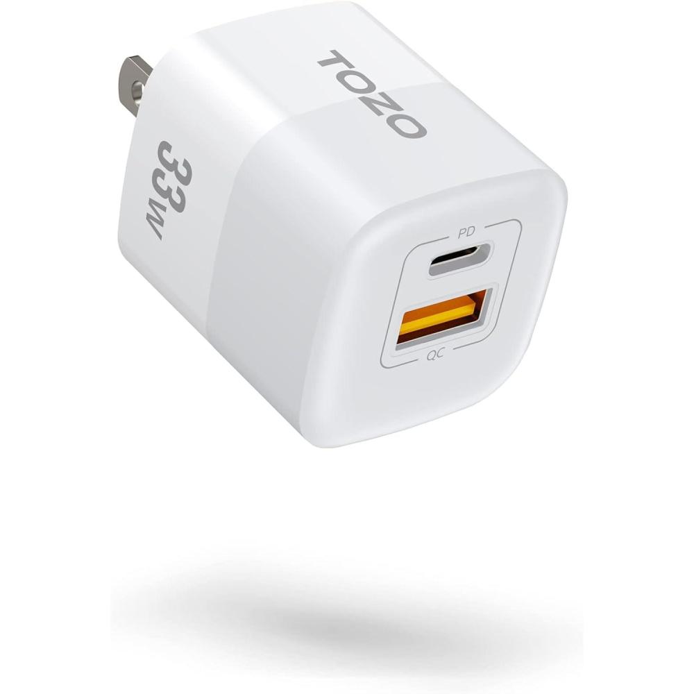 imageTOZO USB C Fast Foldable Wall Charger PD Power Adapter 4 Ports Compatible with MacBook ProAir iPad Pro USBC Laptops iPhone 141312ProPro Max Samsung S2221Cable not IncludedJet White