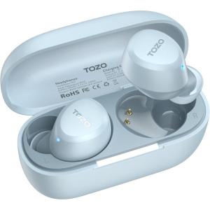 TOZO A1 Wireless Earbuds Bluetooth 5.3 Light Weight in Ear IPX5 Waterproof Headphones 2 Mic for AI Calls, Immersive Premium Sound Bass Headset with Charging Case, 32 Presets EQ Customization via App(Blue)