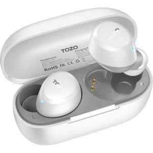 TOZO A1 Wireless Earbuds Bluetooth 5.3 Light Weight in Ear IPX5 Waterproof Headphones 2 Mic for AI Calls, Immersive Premium Sound Bass Headset with Charging Case, 32 Presets EQ Customization via App(Matte White)