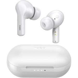 TOZO A2 Mini Wireless Earbuds Bluetooth 5.3 in Ear Light-Weight Headphones Built-in Microphone, IPX5 Waterproof, Immersive Premium Sound Long Distance Connection Headset with Charging Case, Black(White)