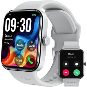 TOZO AMOLED S4 AcuFit One Smart Watch 1.78″ Ultra-Clear Screen for Men Women, Call/Answer Fitness Tracker, Sleep Monitor IP68 Waterproof for iOS 11.0+ Android 9.0+ Gold(Silver)