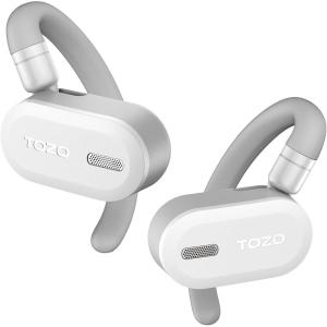 TOZO O2 True Open Ear Wireless Headphones Lightweight with Multi-Angle Adjustment, Bluetooth 5.3 Earbuds with Dual-Axis Design for Long-Lasting Comfort, Crystal-Clear Calls for Driving, Dark Black(White)