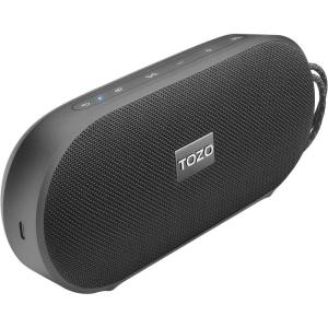 TOZO PA1 Bluetooth Speaker Built-in Microphone Stereo Sound, 25H Playtime, IPX7 Waterproof Shower Speaker, Portable Wireless Speaker with EQ Mode, APP Control, Dual Pairing for Home, Travel, Black(Black)