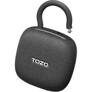TOZO PE1 Portable Bluetooth Speakers with Adjustable Carabiner, Mini Bluetooth Wireless Shower Speaker with IPX8 Waterproof, 32H Playtime Punchy Bass Audio Speaker for Home, Outdoor and Travel, Red(Black)
