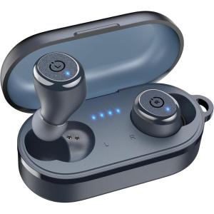 TOZO T10 Wireless Earbuds Bluetooth 5.3 Headphones, App Customize EQ, Ergonomic Design, 55H Playtime, Wireless Charging Case, IPX8 Waterproof Sound in-Ear Headset, New Version(Matte Blue)