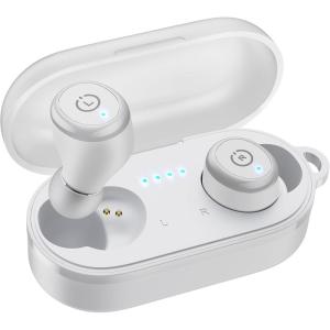 TOZO T10 Wireless Earbuds Bluetooth 5.3 Headphones, App Customize EQ, Ergonomic Design, 55H Playtime, Wireless Charging Case, IPX8 Waterproof Sound in-Ear Headset, New Version(Matte White)