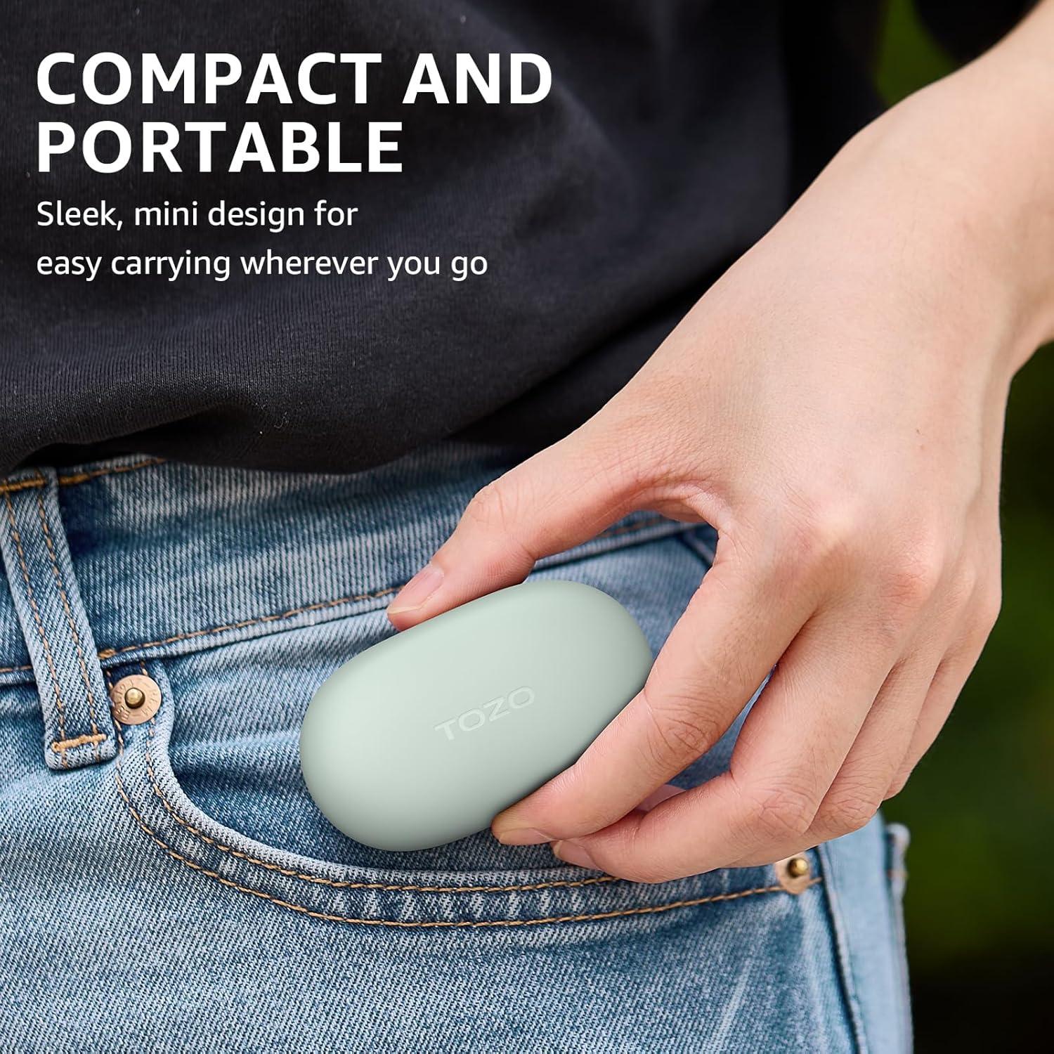 imageTOZO T12 Wireless Earbuds Bluetooth 53 Headphones Call ENC Noise Cancelling Mic 55Hrs Playtime App Customize EQ IPX8 Waterproof LED Digital Display Premium Sound HeadsetLight Green