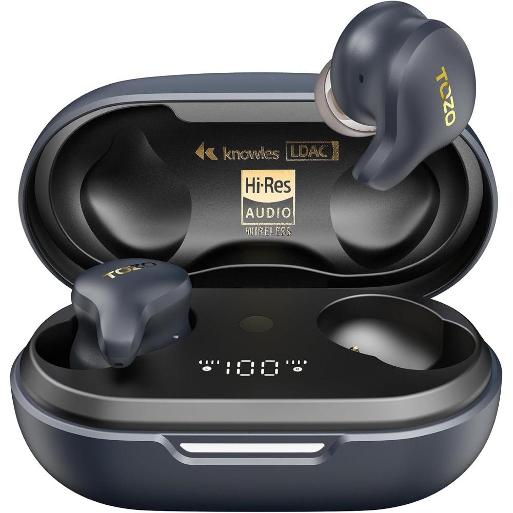 imageTOZO Golden X1 Wireless Earbuds Balanced Armature Driver and Hybrid Dynamic Driver Bluetooth Headphones OrigX Pro LDAC ampamp HiRes Audio Wireless Environment ampamp Active Noise Cancellation HeadsetGalaxy BlueBlack