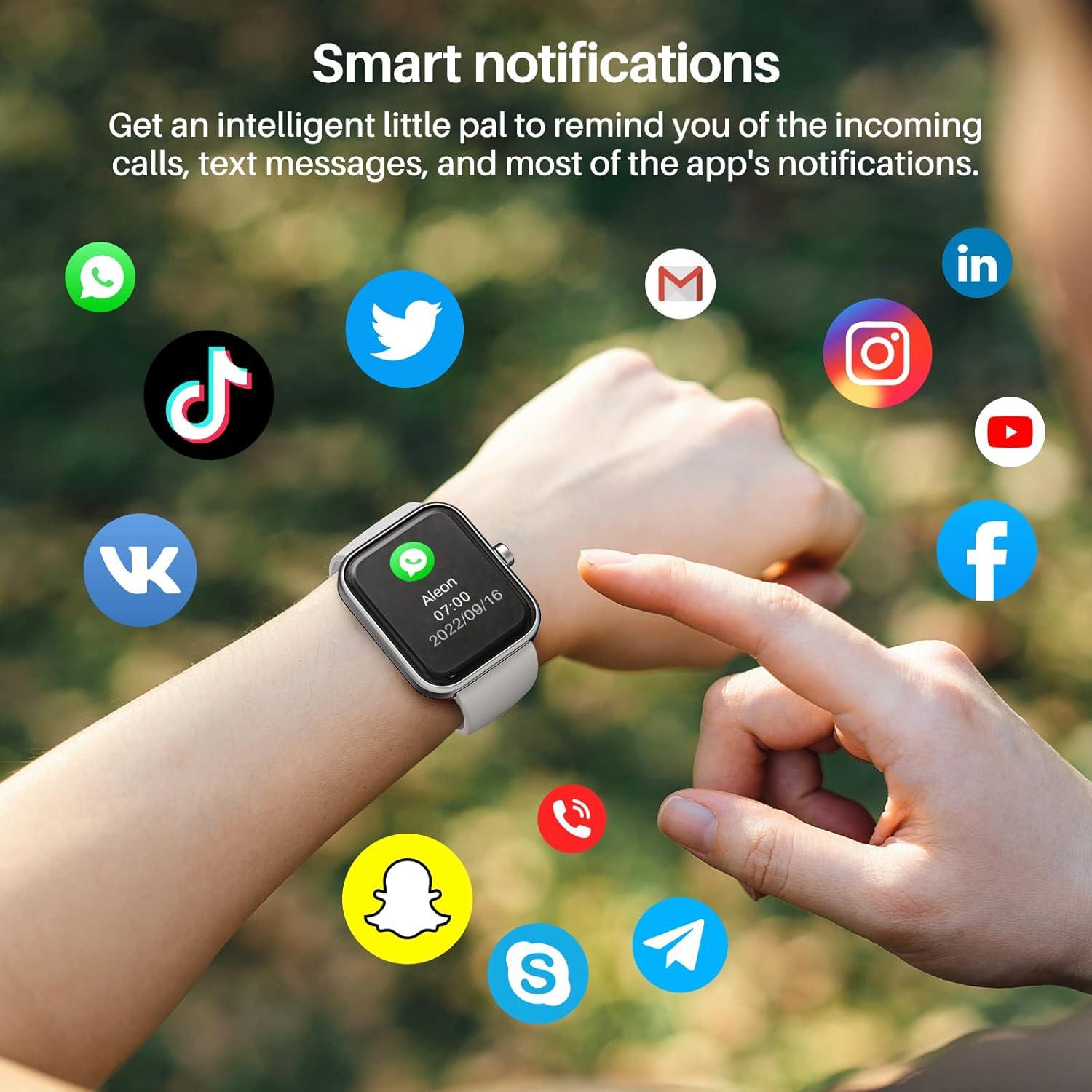 imageTOZO S2 44mm Smart Watch Alexa Builtin Fitness Tracker with Heart Rate and Blood Oxygen Monitor Sleep Monitor 5ATM Waterproof HD Touchscreen for Men Women Compatible with iPhone ampamp Android Space Gray