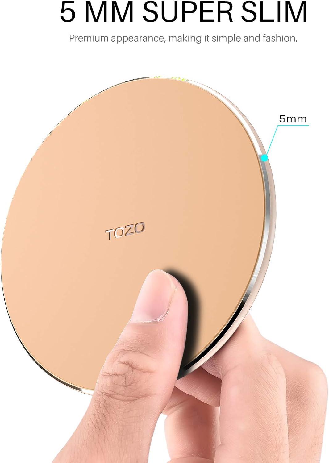 imageTOZO W1 Wireless Charger 10W QiCertified Charging Pad with Aviation Aluminum Computer Numerical Control Technology Compatible with iPhone 1616 Plus16 Pro Max15 14 13 12 and Samsung Galaxy SeriesChampagne
