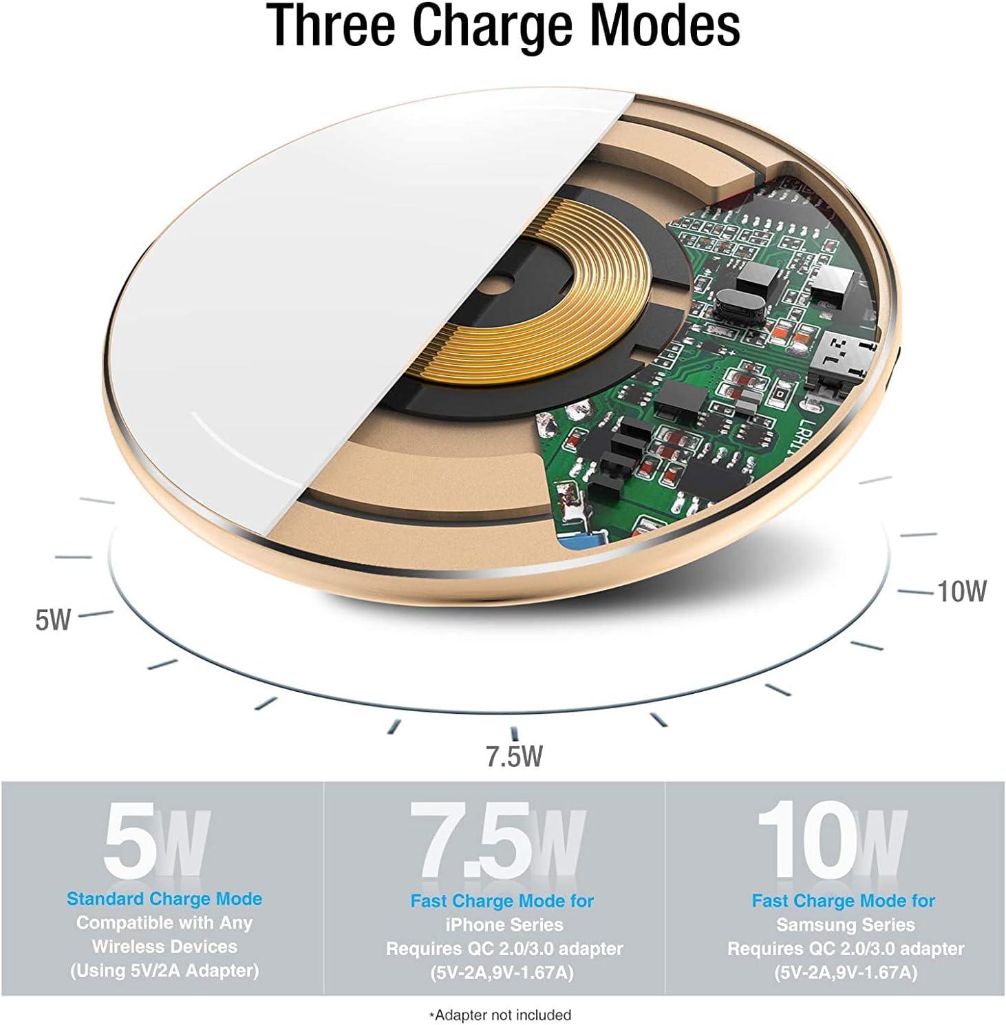 imageTOZO W1 Wireless Charger 10W QiCertified Charging Pad with Aviation Aluminum Computer Numerical Control Technology Compatible with iPhone 1616 Plus16 Pro Max15 14 13 12 and Samsung Galaxy SeriesYellow