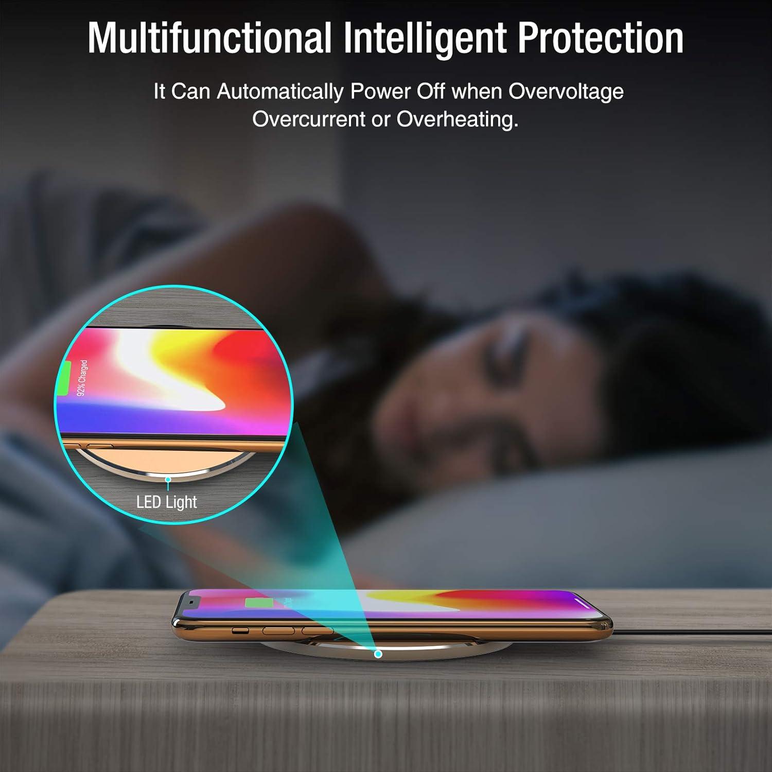 imageTOZO W1 Wireless Charger 10W QiCertified Charging Pad with Aviation Aluminum Computer Numerical Control Technology Compatible with iPhone 1616 Plus16 Pro Max15 14 13 12 and Samsung Galaxy SeriesChampagne