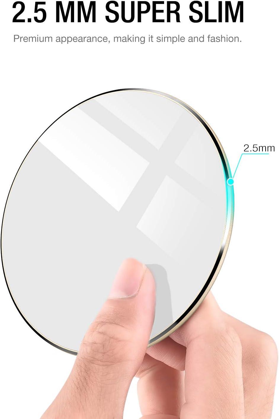 imageTOZO W1 Wireless Charger 10W QiCertified Charging Pad with Aviation Aluminum Computer Numerical Control Technology Compatible with iPhone 1616 Plus16 Pro Max15 14 13 12 and Samsung Galaxy SeriesGold