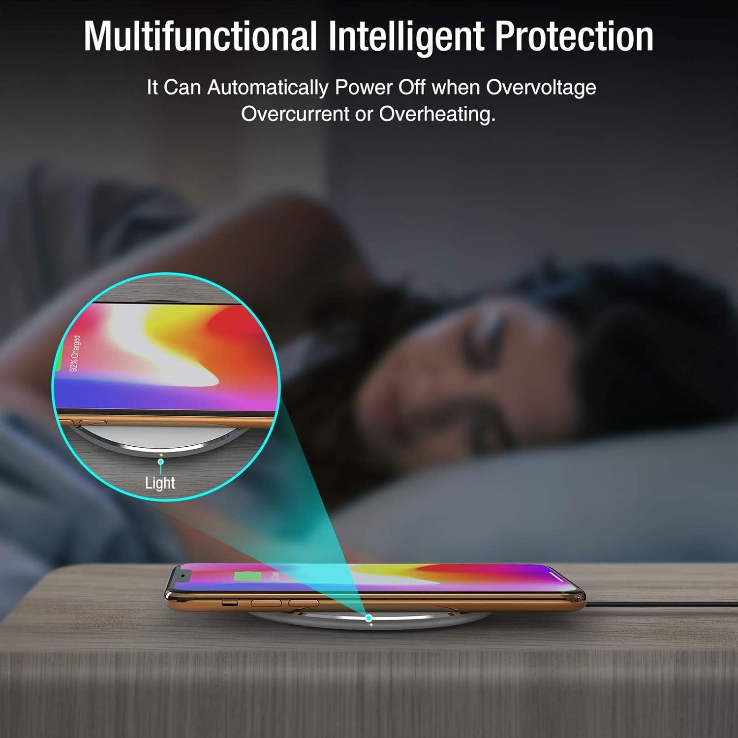 imageTOZO W1 Wireless Charger 10W QiCertified Charging Pad with Aviation Aluminum Computer Numerical Control Technology Compatible with iPhone 1616 Plus16 Pro Max15 14 13 12 and Samsung Galaxy SeriesGray
