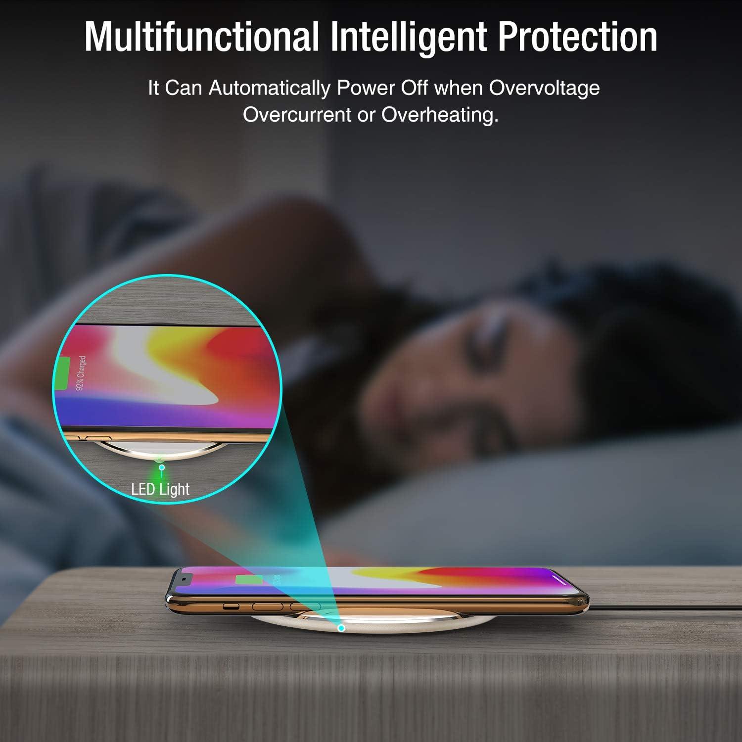 imageTOZO W1 Wireless Charger 10W QiCertified Charging Pad with Aviation Aluminum Computer Numerical Control Technology Compatible with iPhone 1616 Plus16 Pro Max15 14 13 12 and Samsung Galaxy SeriesGold