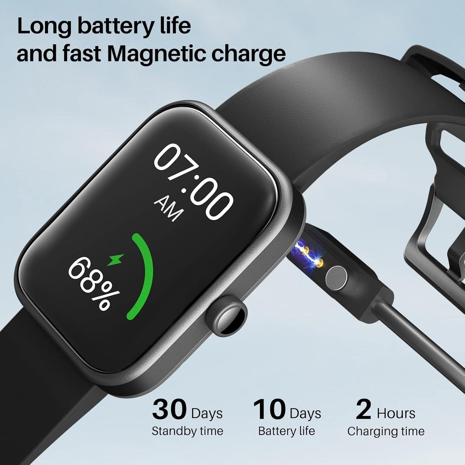 imageTOZO AMOLED S5 Smart Watch AnswerMake Calls 143quot HD Screen for Men Women 100 Sport Modes Fitness Watchs with Sleep Monitor IP68 Waterproof Stainless Steel BandMatter Black