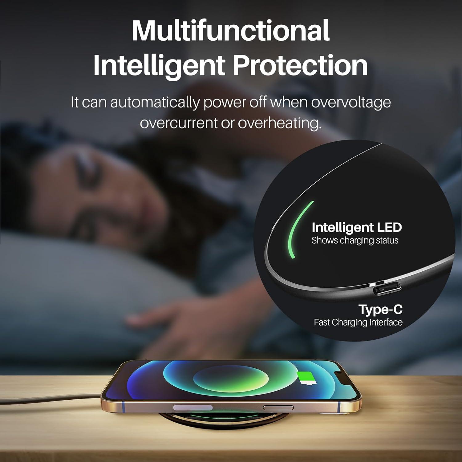 imageTOZO W1 Wireless Charger 10W QiCertified Charging Pad with Aviation Aluminum Computer Numerical Control Technology Compatible with iPhone 1616 Plus16 Pro Max15 14 13 12 and Samsung Galaxy Series