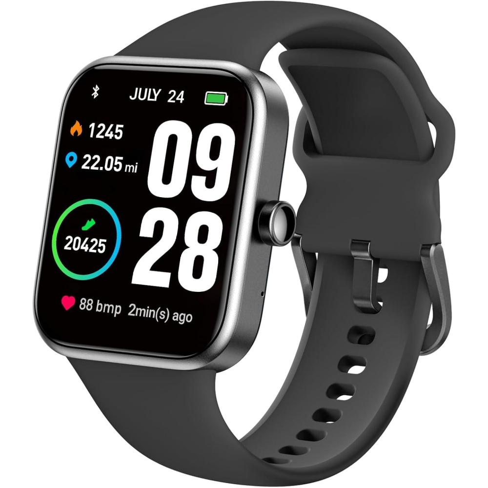 imageTOZO AMOLED S5 Smart Watch AnswerMake Calls 143quot HD Screen for Men Women 100 Sport Modes Fitness Watchs with Sleep Monitor IP68 Waterproof Stainless Steel BandMatter Black