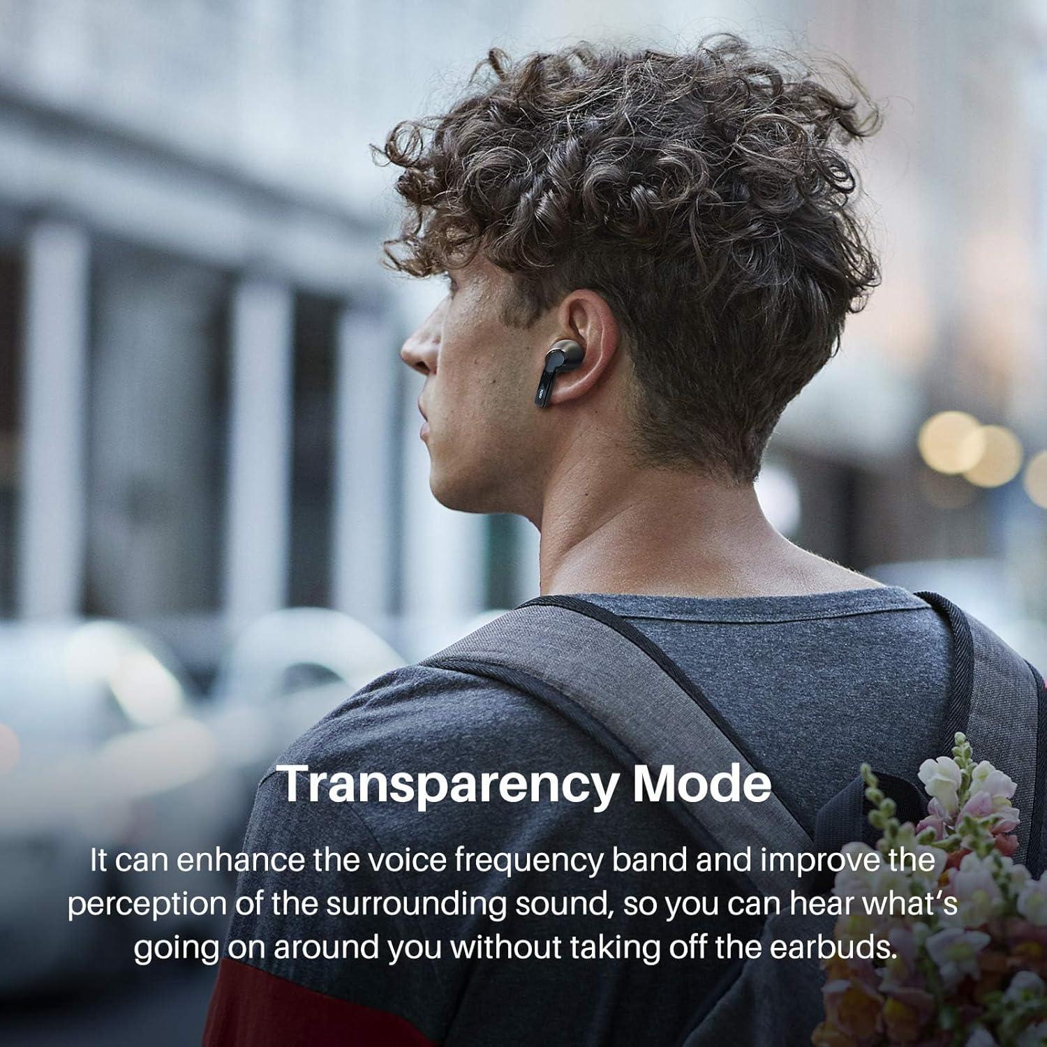imageTOZO NC2 Hybrid Active Noise Cancelling Wireless Earbuds inEar Detection Headphones IPX6 Waterproof Bluetooth 53 Stereo Earphones Immersive Sound Premium Deep Bass Headset Matte BlackMatte Black