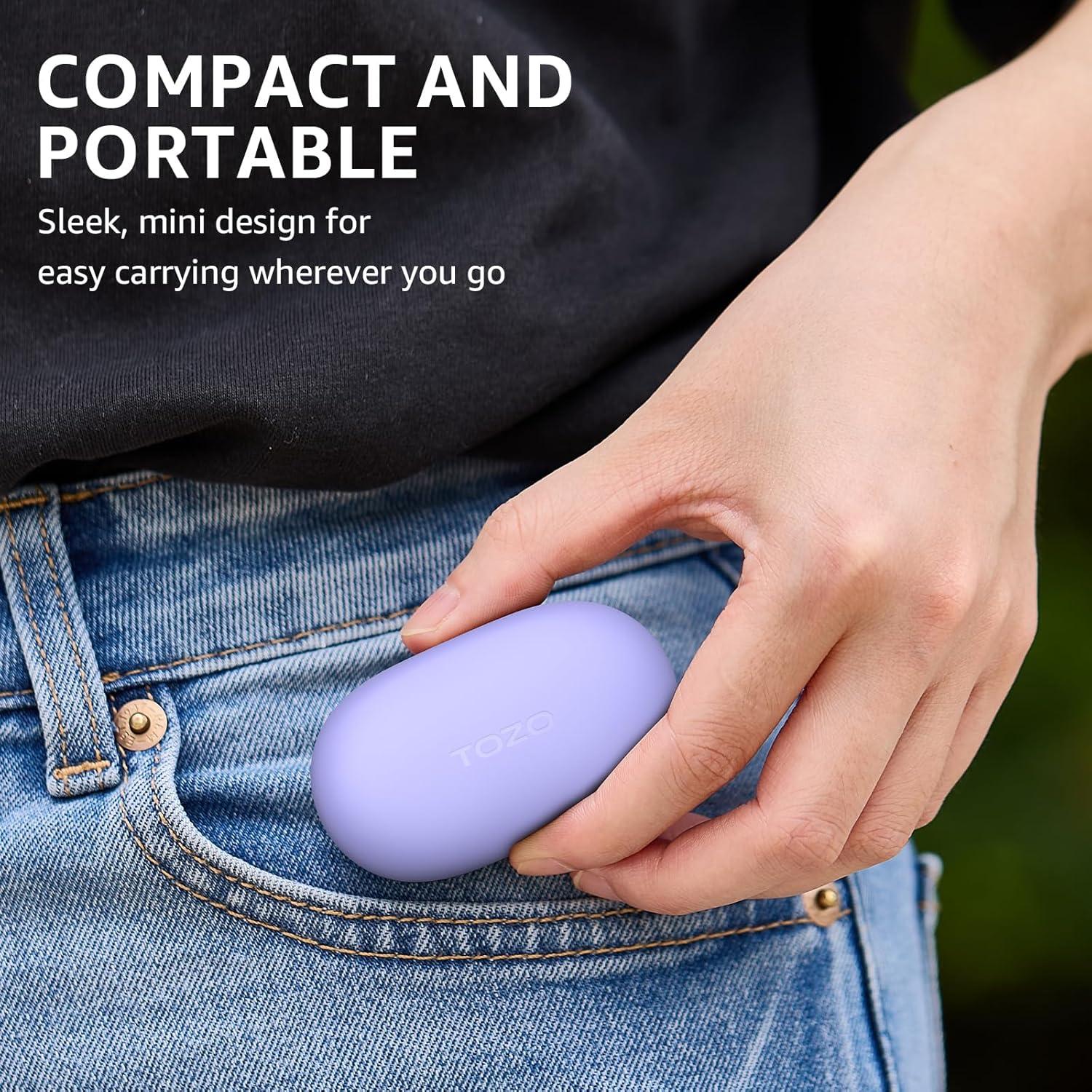 imageTOZO Wireless Earbuds Build in Mic Clear Calls Ergonomic Light Weight Bluetooth 53 in Ear Headphones Waterproof Premium Stereo Sound Ear Buds 30H Playtime with 32 EQs via APPPurple