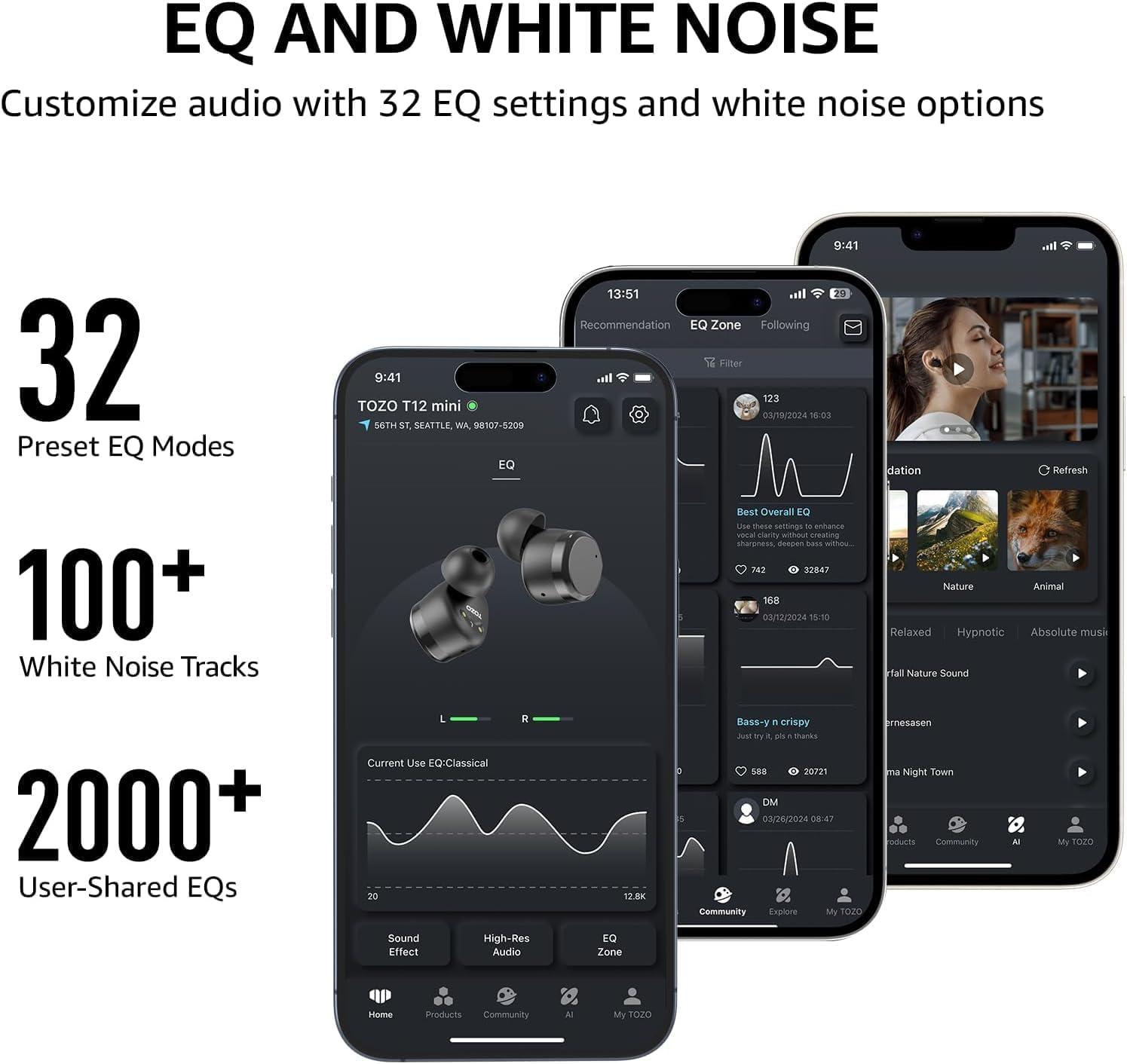 imageTOZO Wireless Earbuds Build in Mic Clear Calls Ergonomic Light Weight Bluetooth 53 in Ear Headphones Waterproof Premium Stereo Sound Ear Buds 30H Playtime with 32 EQs via APPDark Red