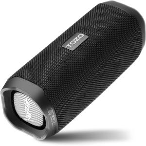 TOZO PA2 Bluetooth Speaker with Dual Drivers & Dual Bass Diaphragms, Deep Bass Loud Stereo Sound, 25H Playtime, Custom EQ App Portable Wireless Speaker for Home Outdoors Travel Black(Black)