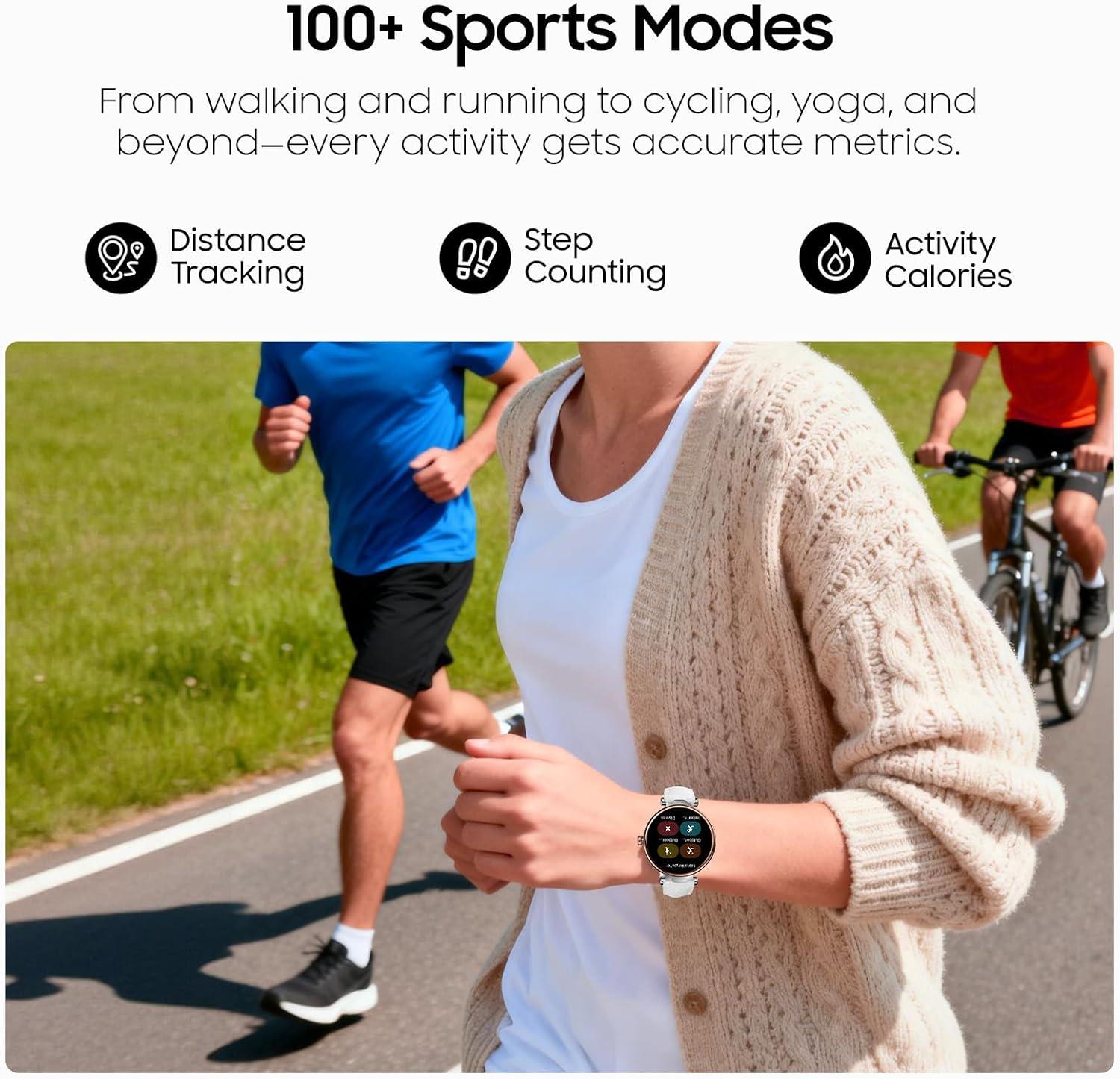imageTOZO S8 AMOLED Smart Watch for Women Men Fitness Tracker with Bluetooth Calling amp Notifications 3ATM Waterproof Sleep amp Stress Tracking 100 Sports Modes 200 Watch Faces for Android iOSWhite