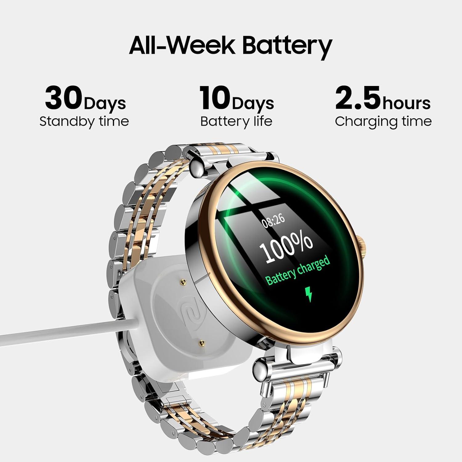 imageTOZO S8 AMOLED Smart Watch for Women Men Fitness Tracker with Bluetooth Calling amp Notifications 3ATM Waterproof Sleep amp Stress Tracking 100 Sports Modes 200 Watch Faces for Android iOSSliver