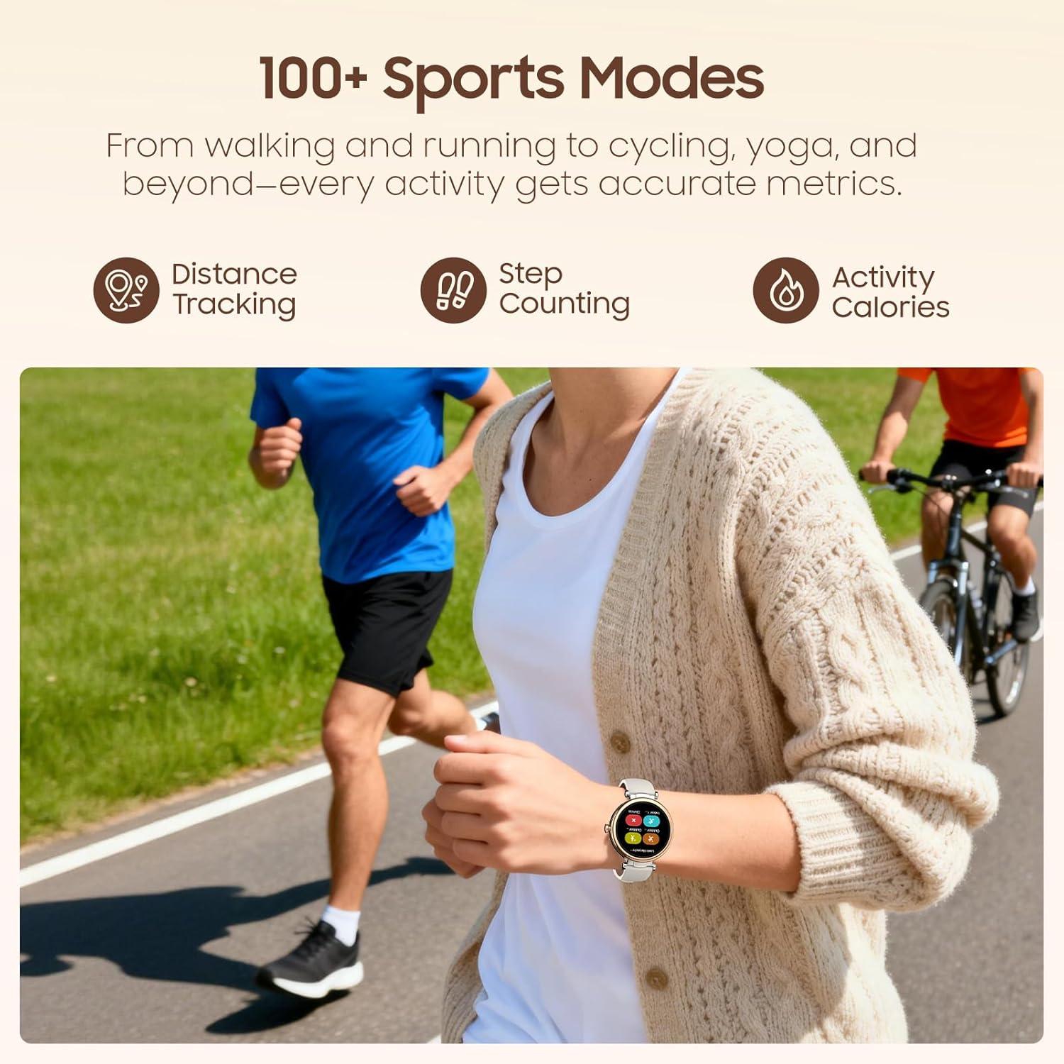 imageTOZO S8 AMOLED Smart Watch for Women Men Fitness Tracker with Bluetooth Calling amp Notifications 3ATM Waterproof Sleep amp Stress Tracking 100 Sports Modes 200 Watch Faces for Android iOSRose Gold