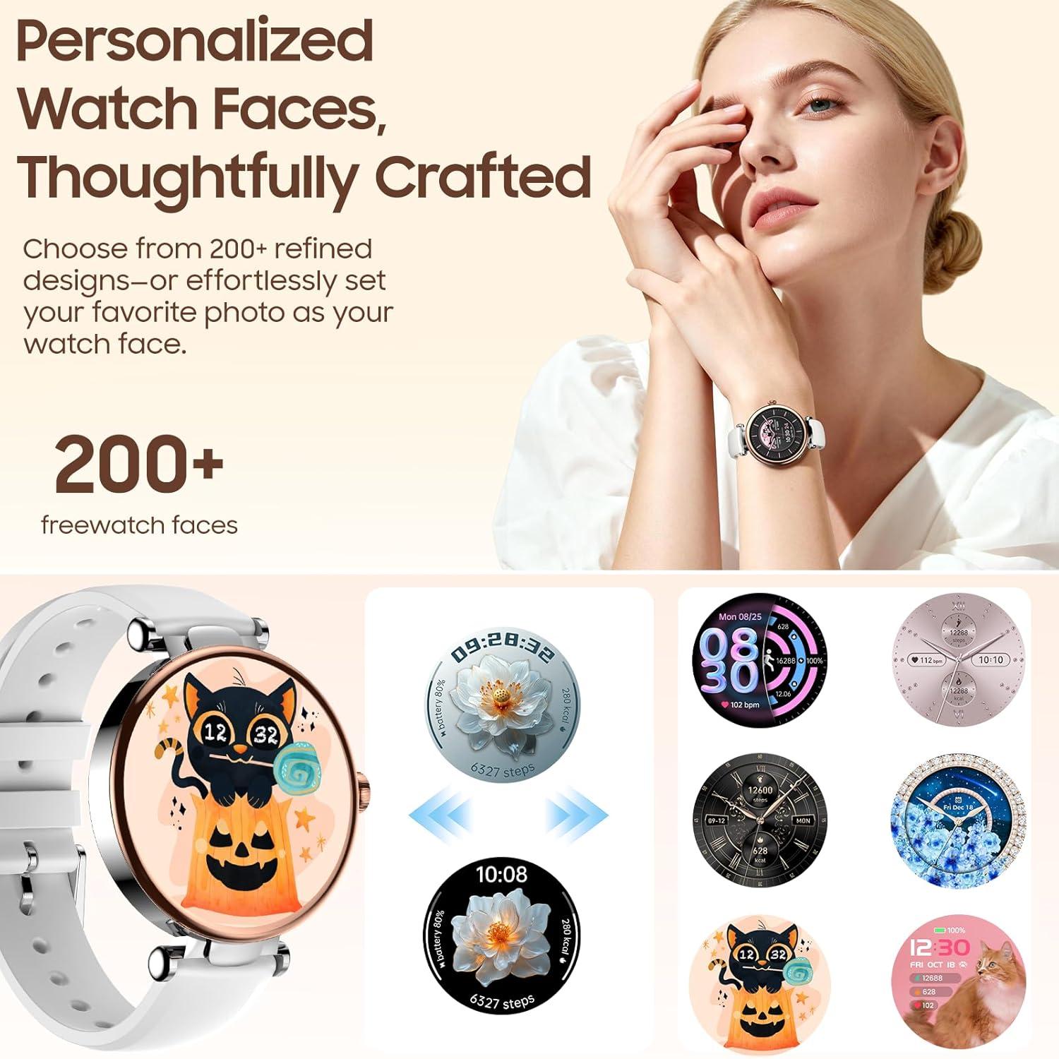 imageTOZO S8 AMOLED Smart Watch for Women Men Fitness Tracker with Bluetooth Calling amp Notifications 3ATM Waterproof Sleep amp Stress Tracking 100 Sports Modes 200 Watch Faces for Android iOSRose Gold