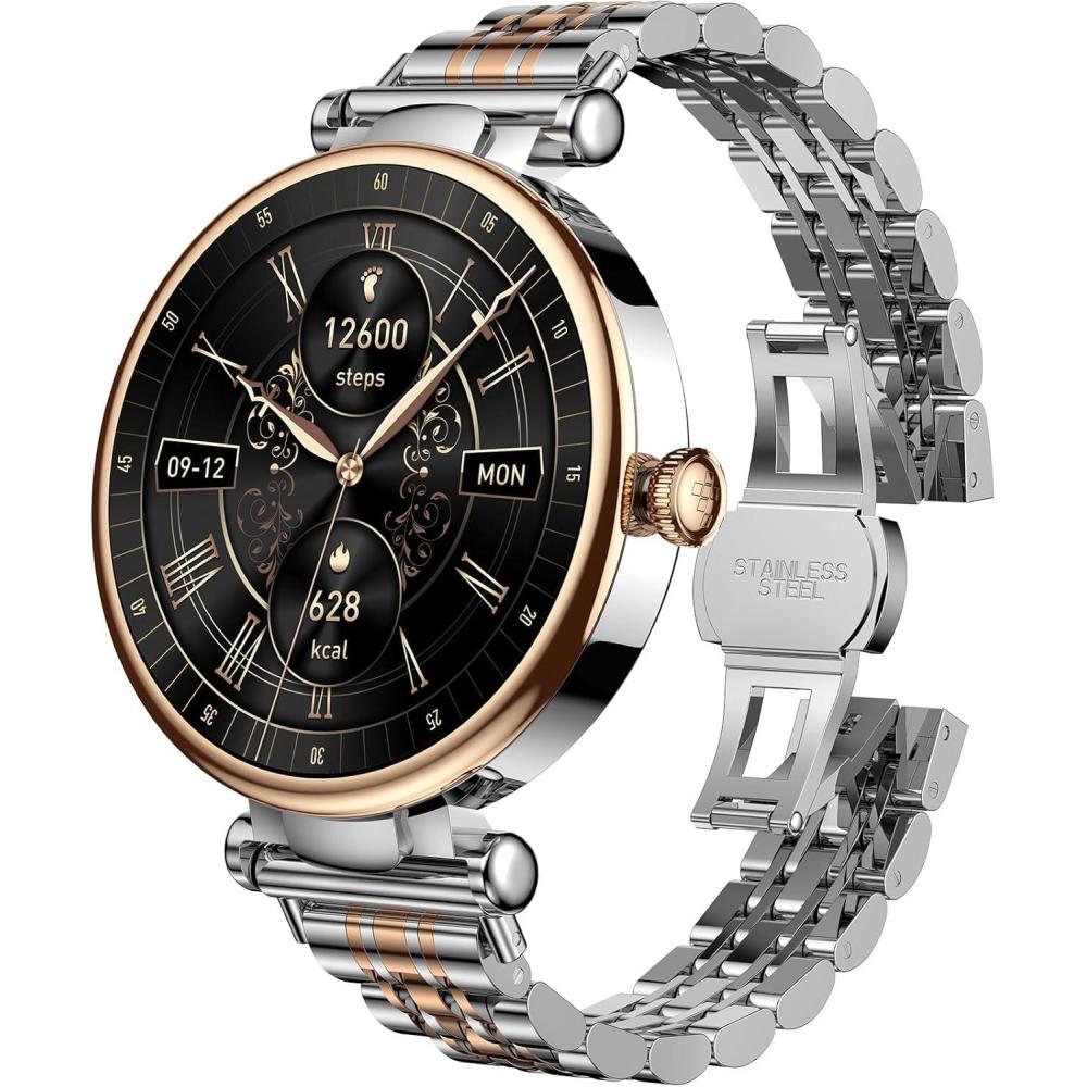 imageTOZO S8 AMOLED Smart Watch for Women Men Fitness Tracker with Bluetooth Calling amp Notifications 3ATM Waterproof Sleep amp Stress Tracking 100 Sports Modes 200 Watch Faces for Android iOSSliver