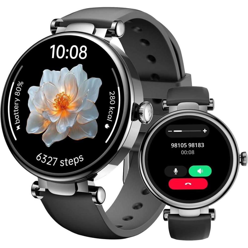 imageTOZO S8 AMOLED Smart Watch for Women Men Fitness Tracker with Bluetooth Calling amp Notifications 3ATM Waterproof Sleep amp Stress Tracking 100 Sports Modes 200 Watch Faces for Android iOSBlack
