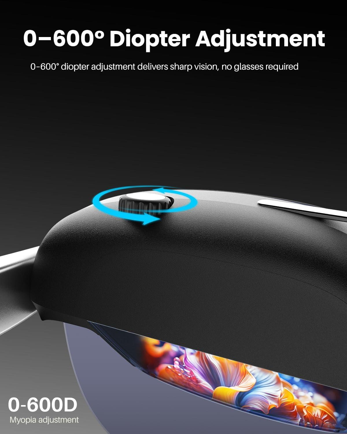 imageTOZO VIZO Z1 Pro AR Glasses with 160 OLED Display 120Hz Full HD 2D amp 3D 6000 nits Brightness Lightweight Compatible with iPhoneAndroidLaptopMatte Blue
