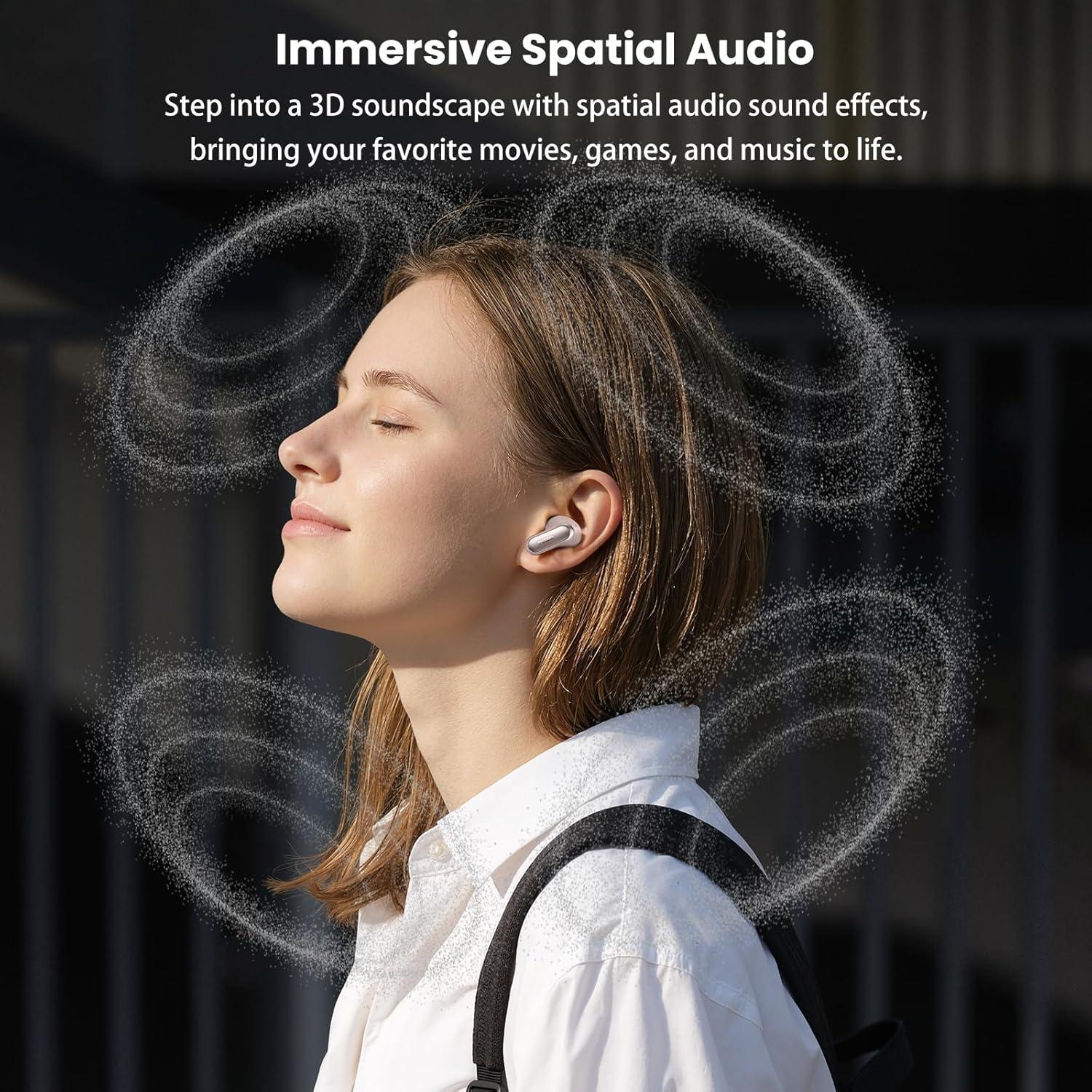 imageTOZO NC20 Active Noise Cancelling Wireless Earbuds LDAC HiRes Sound Bluetooth Headphones 6 Mics AI Call Ear Buds 80H Playtime Dual Pairing 32 EQ via App IPX8 Waterproof Wireless Charging CaseTitanium Rose Gold